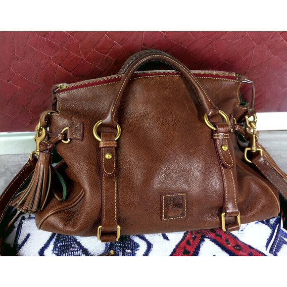 Dooney & Bourke Handbags - Dooney & Bourke Florentine Vachetta Leather Buckle Satchel Chestnut Distressed